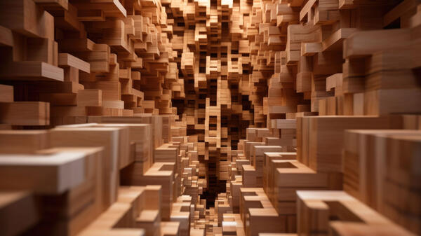Square abstract three-dimensional pattern