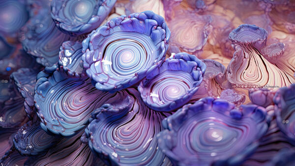 Purple squiggle 3D pattern